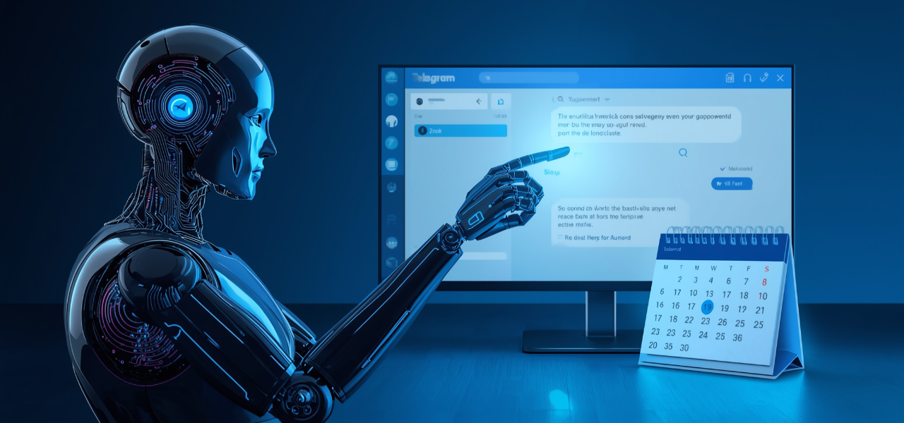 An AI robot creating events from a chat.